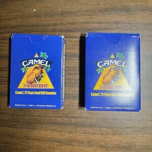 Vintage 1988 Camel 75th Birthday Pack Playing Cards Lots Of 2 Decks